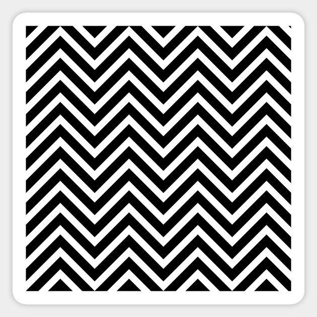 Black and White Chevron Pattern Sticker by 2CreativeNomads